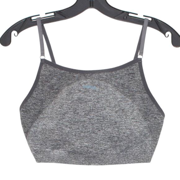 Gymshark Womens Sports Bra Padded Spell Out Workout Athletic Gray Size Large FD - Picture 1 of 4